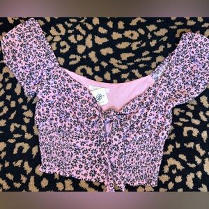 NWT Pink Floral Crop Top